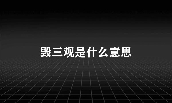 毁三观是什么意思