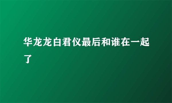 华龙龙白君仪最后和谁在一起了