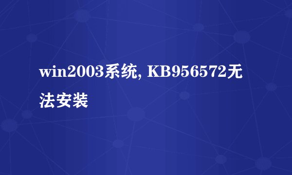 win2003系统, KB956572无法安装