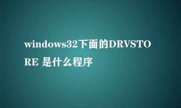 windows32下面的DRVSTORE 是什么程序