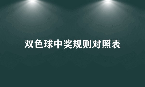 双色球中奖规则对照表