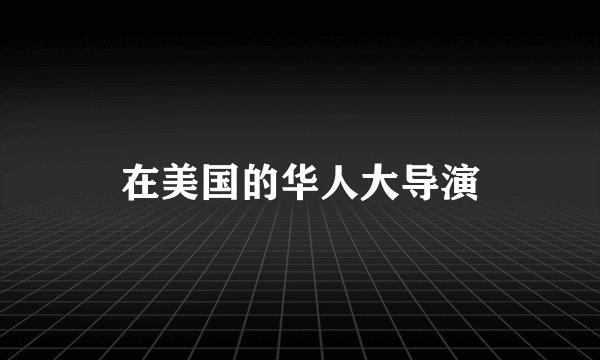 在美国的华人大导演