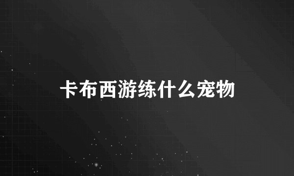 卡布西游练什么宠物