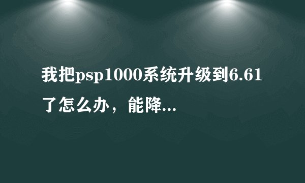 我把psp1000系统升级到6.61了怎么办，能降级或破解吗