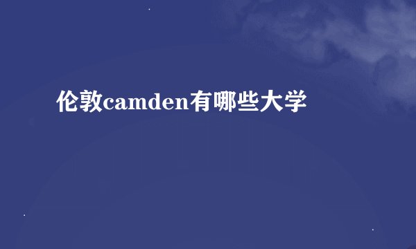 伦敦camden有哪些大学