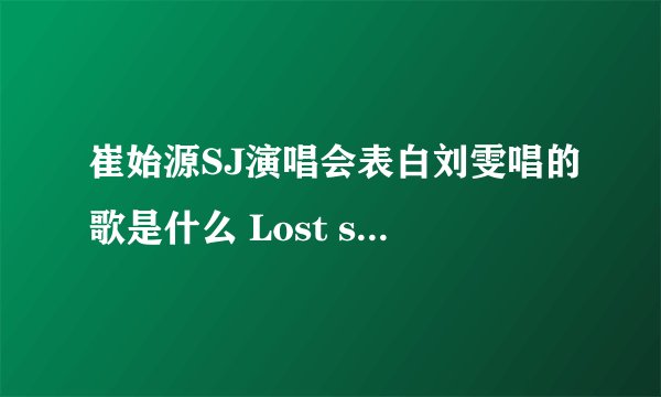 崔始源SJ演唱会表白刘雯唱的歌是什么 Lost star中英文歌词