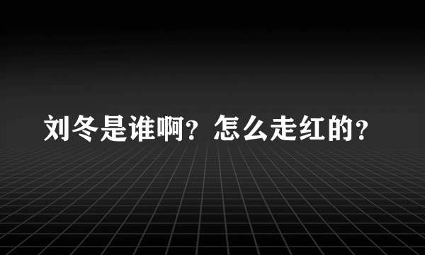 刘冬是谁啊？怎么走红的？