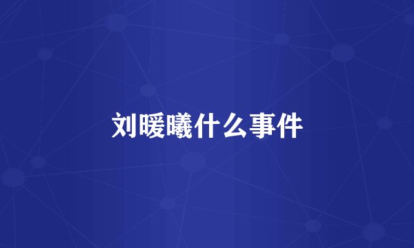 刘暖曦什么事件