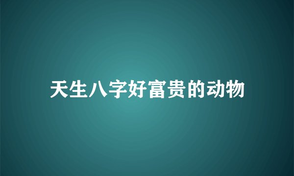 天生八字好富贵的动物