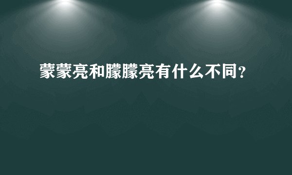 蒙蒙亮和朦朦亮有什么不同？