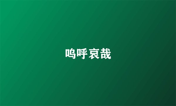 呜呼哀哉