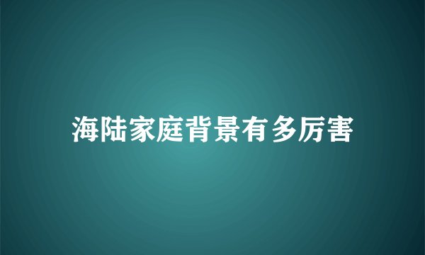 海陆家庭背景有多厉害