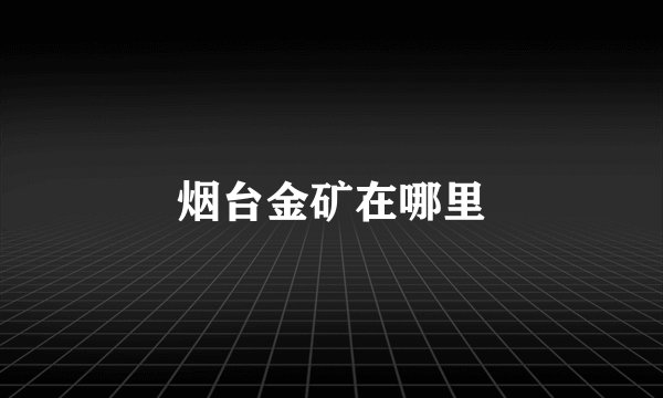 烟台金矿在哪里