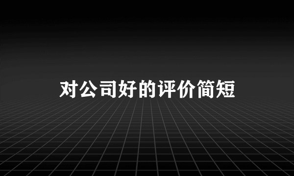 对公司好的评价简短
