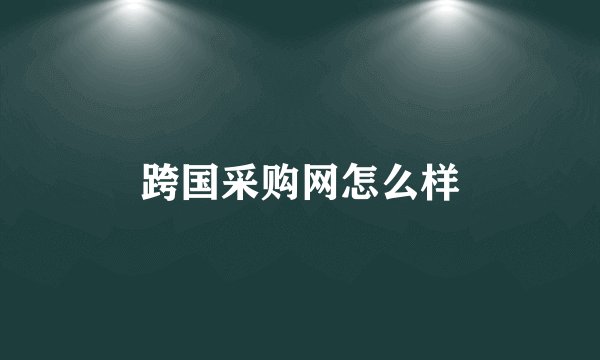 跨国采购网怎么样
