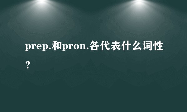 prep.和pron.各代表什么词性？