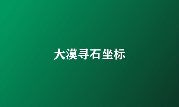 大漠寻石坐标