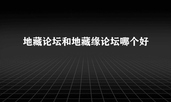 地藏论坛和地藏缘论坛哪个好