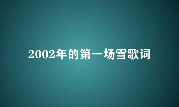 2002年的第一场雪歌词