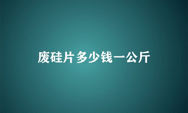 废硅片多少钱一公斤