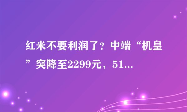 红米不要利润了？中端“机皇”突降至2299元，512GB+IP68+120W