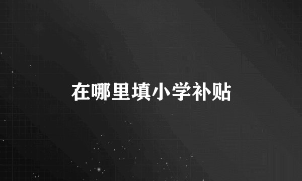 在哪里填小学补贴