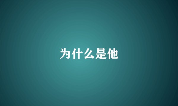 为什么是他