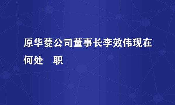 原华菱公司董事长李效伟现在何处仼职