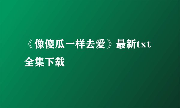 《像傻瓜一样去爱》最新txt全集下载