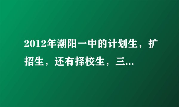 2012年潮阳一中的计划生，扩招生，还有择校生，三年全部学费是怎么算的？有木有人知道？