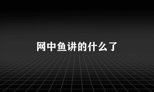 网中鱼讲的什么了