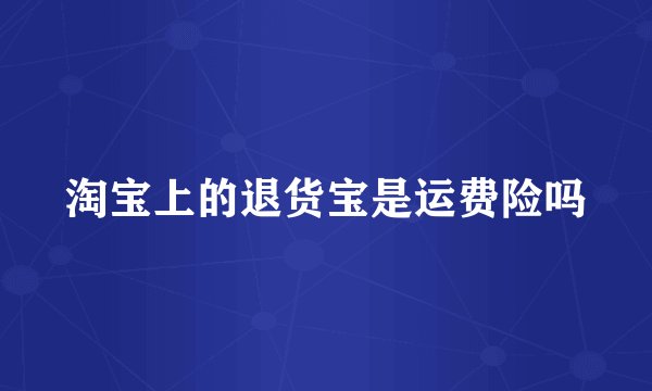 淘宝上的退货宝是运费险吗