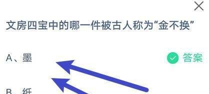 文房四宝中的哪一件被古人称为“金不换”?