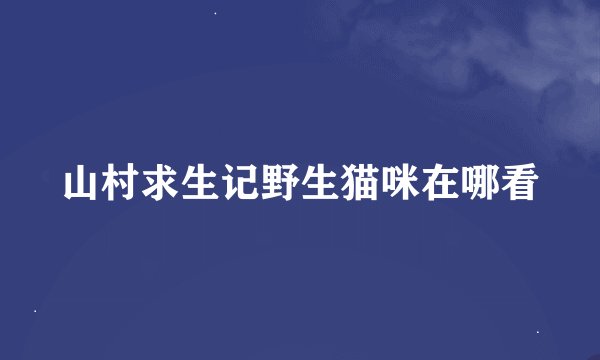 山村求生记野生猫咪在哪看
