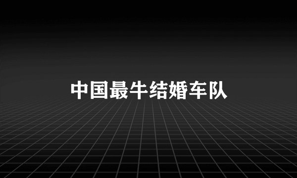 中国最牛结婚车队