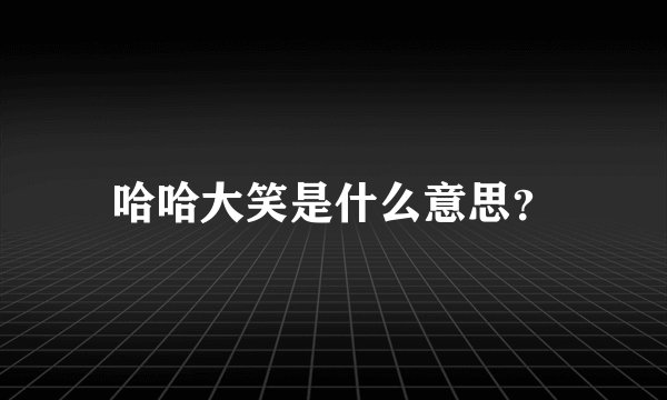 哈哈大笑是什么意思？