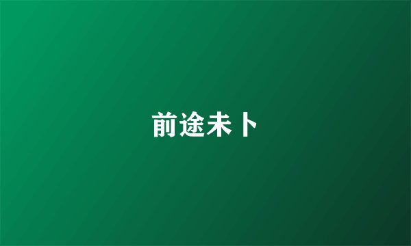 前途未卜
