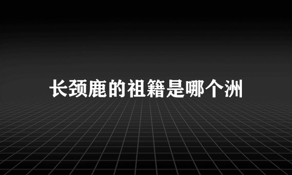 长颈鹿的祖籍是哪个洲