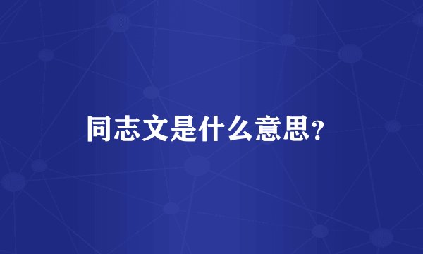 同志文是什么意思？