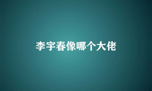 李宇春像哪个大佬