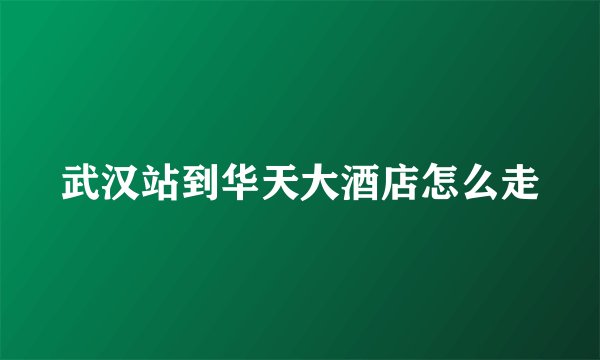 武汉站到华天大酒店怎么走