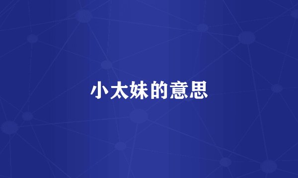 小太妹的意思