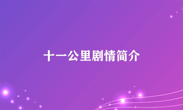 十一公里剧情简介