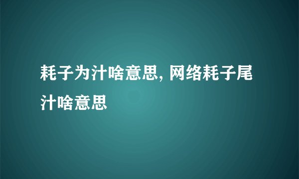 耗子为汁啥意思, 网络耗子尾汁啥意思