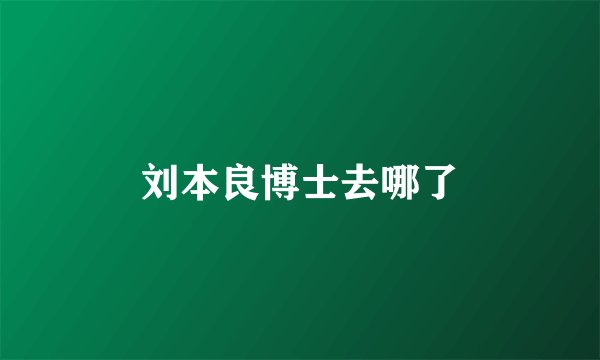 刘本良博士去哪了