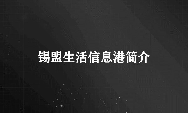 锡盟生活信息港简介
