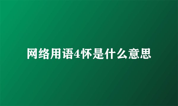 网络用语4怀是什么意思