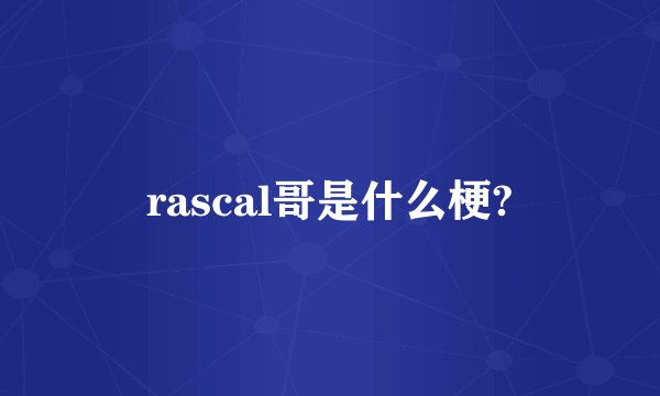 rascal哥是什么梗?
