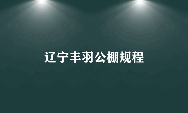 辽宁丰羽公棚规程