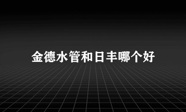 金德水管和日丰哪个好